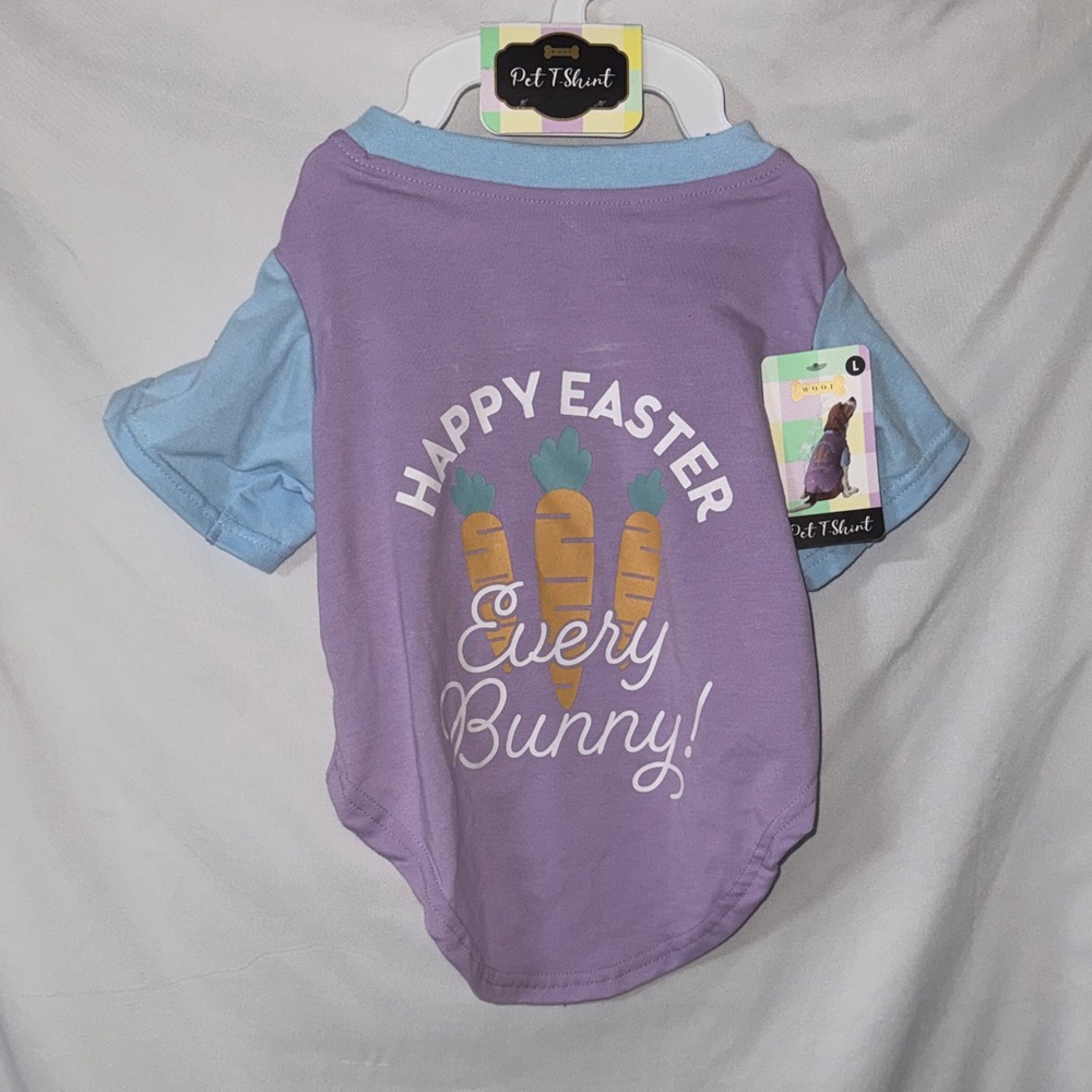 Woof Happy Easter Every Bunny Dog Tshirt Size Large NWT